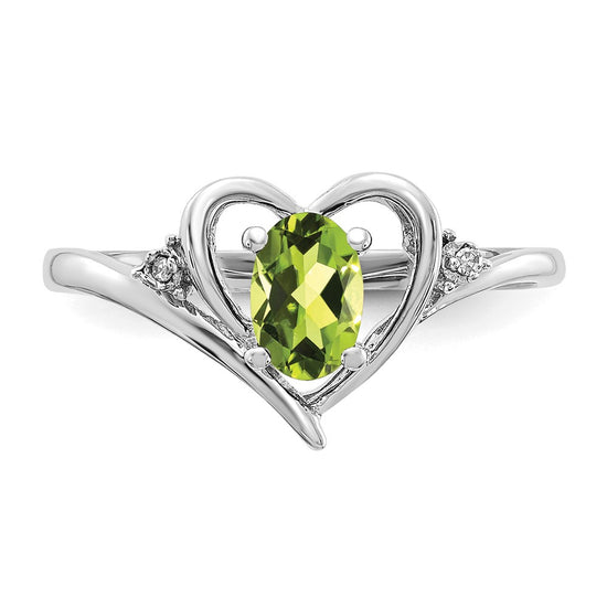 Gemstone and Diamond Heart Ring