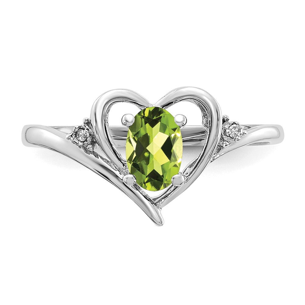 Gemstone and Diamond Heart Ring
