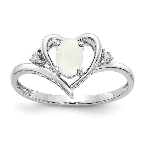 Gemstone and Diamond Heart Ring
