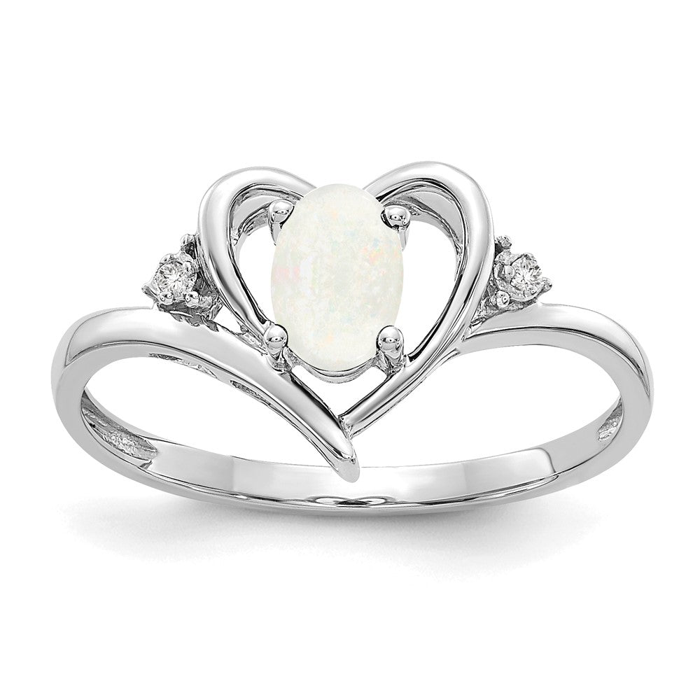 Gemstone and Diamond Heart Ring