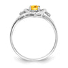 Gemstone and Diamond Heart Ring