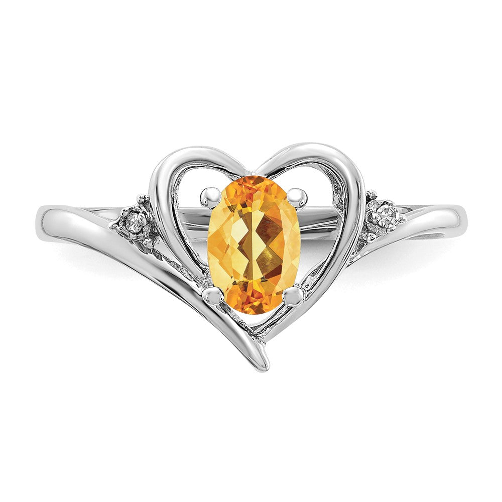 Gemstone and Diamond Heart Ring