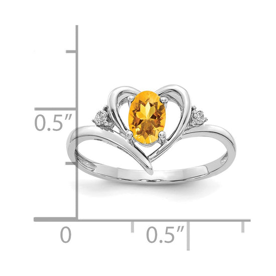 Gemstone and Diamond Heart Ring
