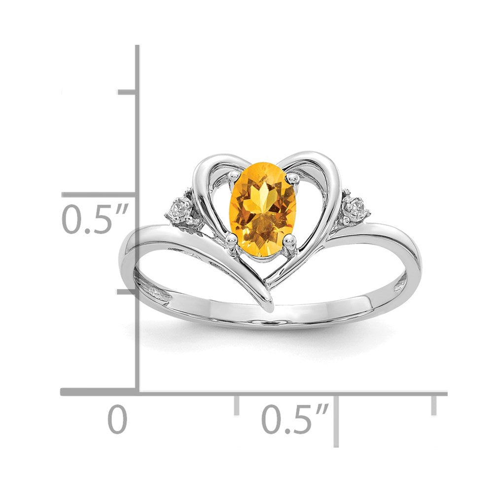 Gemstone and Diamond Heart Ring
