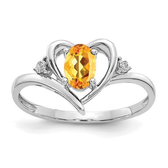 Gemstone and Diamond Heart Ring