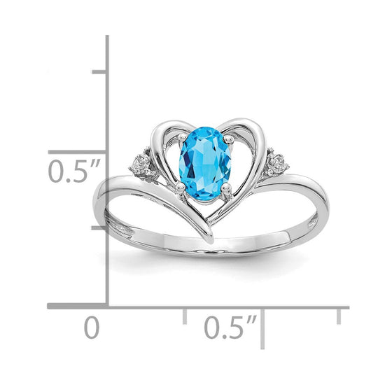 Gemstone and Diamond Heart Ring