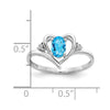 Gemstone and Diamond Heart Ring