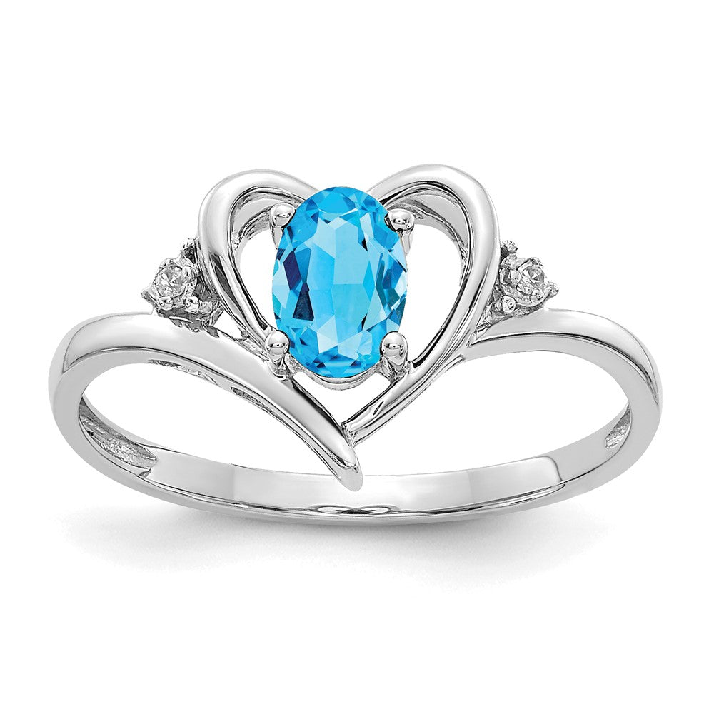 Gemstone and Diamond Heart Ring