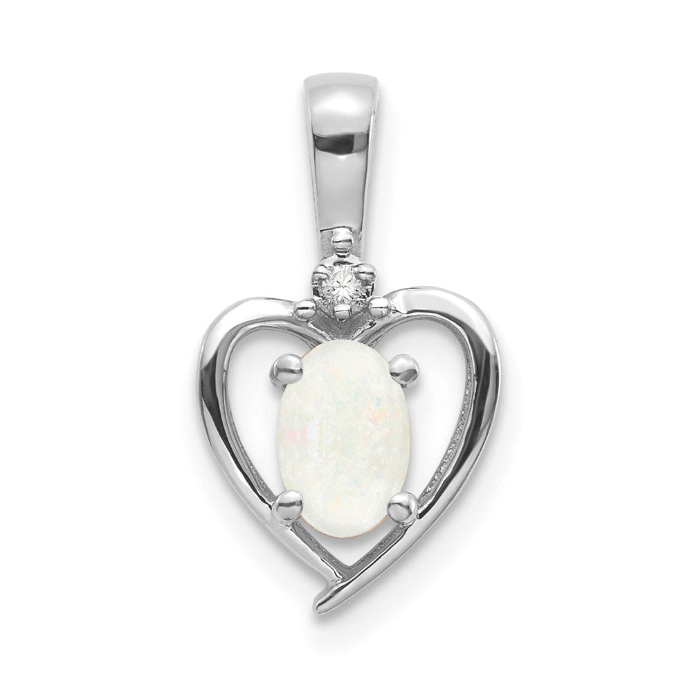 Gemstone & Diamond Heart Pendants