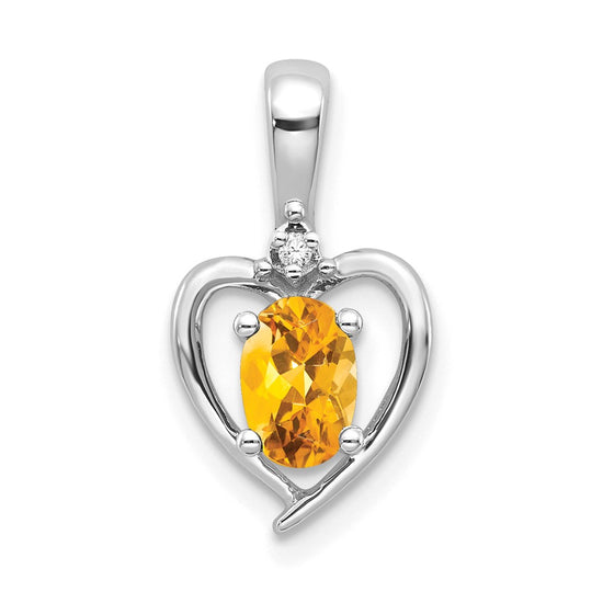 Gemstone & Diamond Heart Pendants
