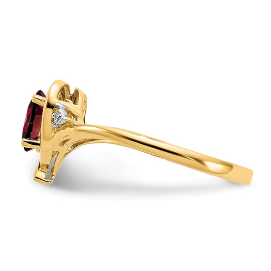 Gemstone and Diamond Heart Ring