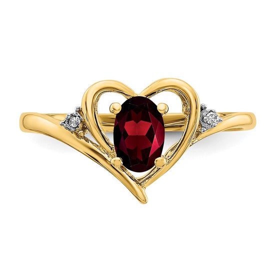 Gemstone and Diamond Heart Ring