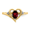 Gemstone and Diamond Heart Ring