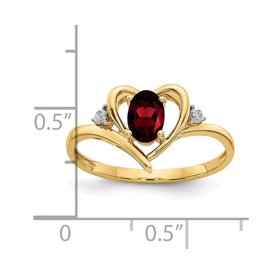 Gemstone and Diamond Heart Ring