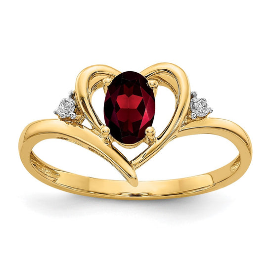 Gemstone and Diamond Heart Ring