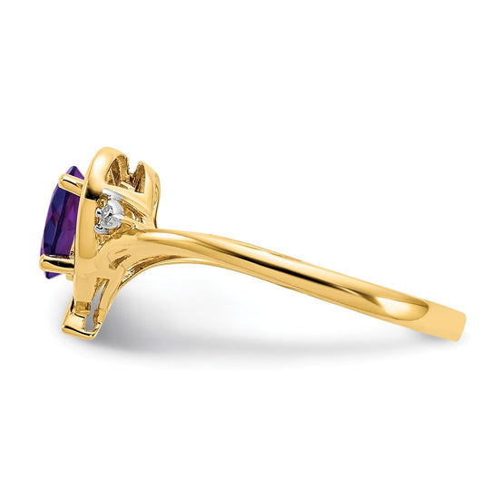 Gemstone and Diamond Heart Ring