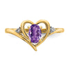 Gemstone and Diamond Heart Ring