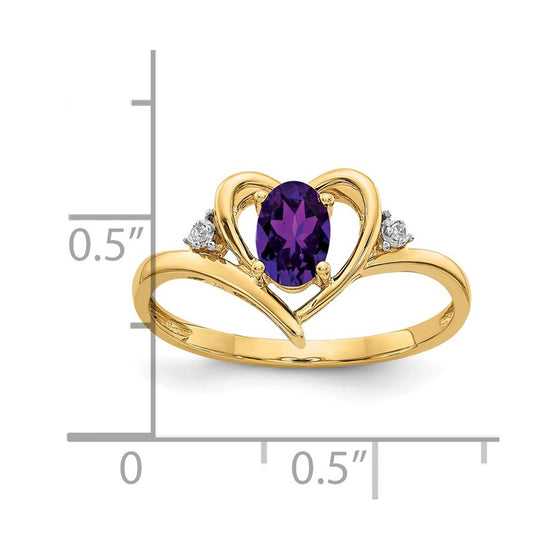 Gemstone and Diamond Heart Ring