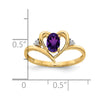 Gemstone and Diamond Heart Ring