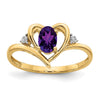 Gemstone and Diamond Heart Ring
