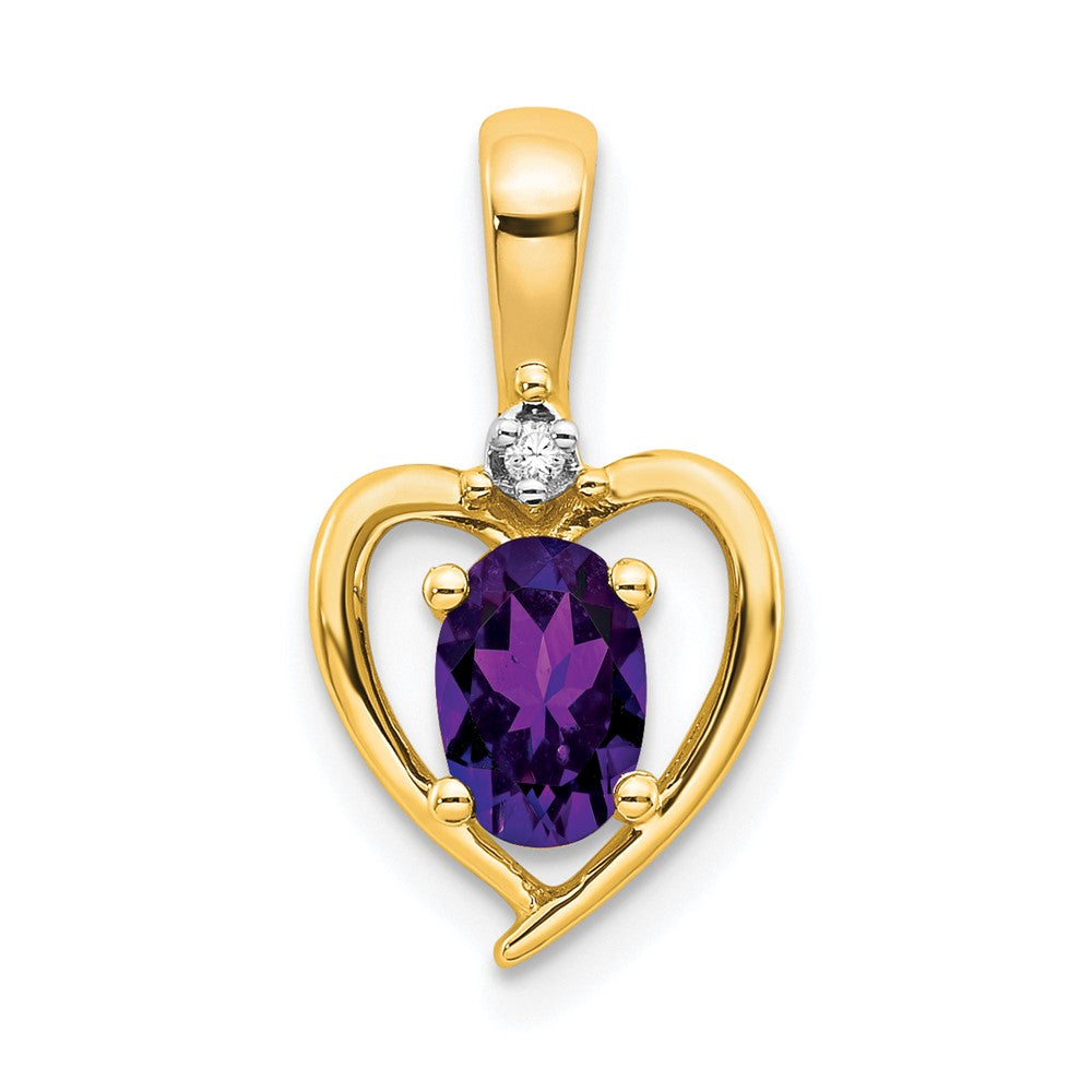 Gemstone & Diamond Heart Pendants