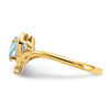 Gemstone and Diamond Heart Ring