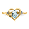 Gemstone and Diamond Heart Ring