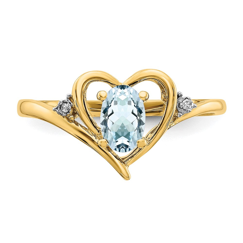 Gemstone and Diamond Heart Ring
