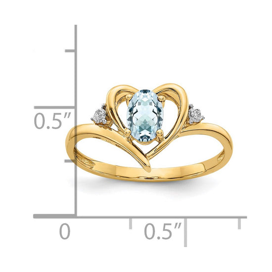 Gemstone and Diamond Heart Ring