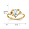 Gemstone and Diamond Heart Ring