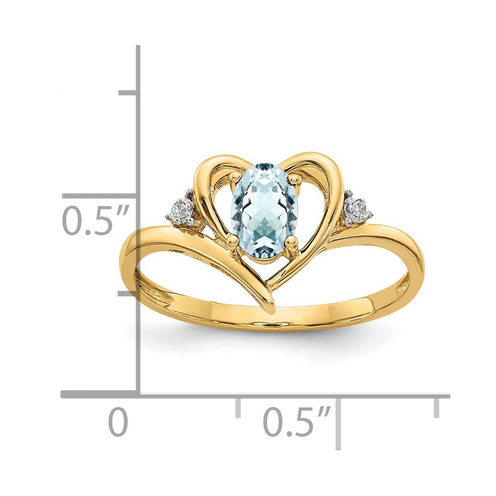 Gemstone and Diamond Heart Ring