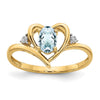 Gemstone and Diamond Heart Ring