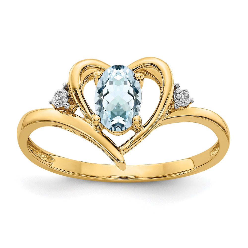 Gemstone and Diamond Heart Ring