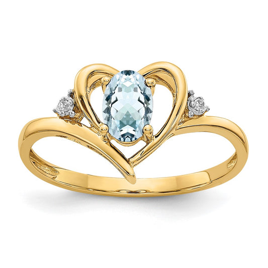 Gemstone and Diamond Heart Ring