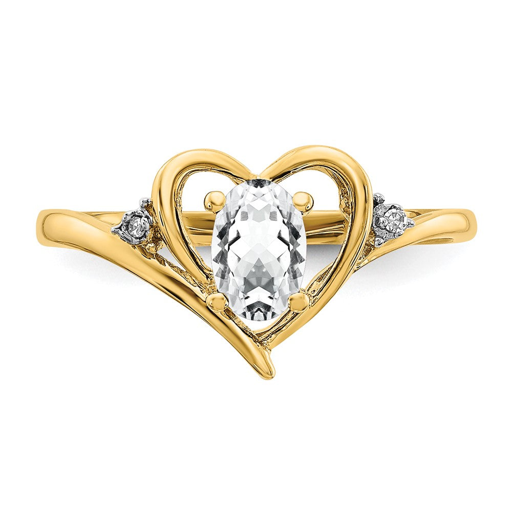 Gemstone and Diamond Heart Ring