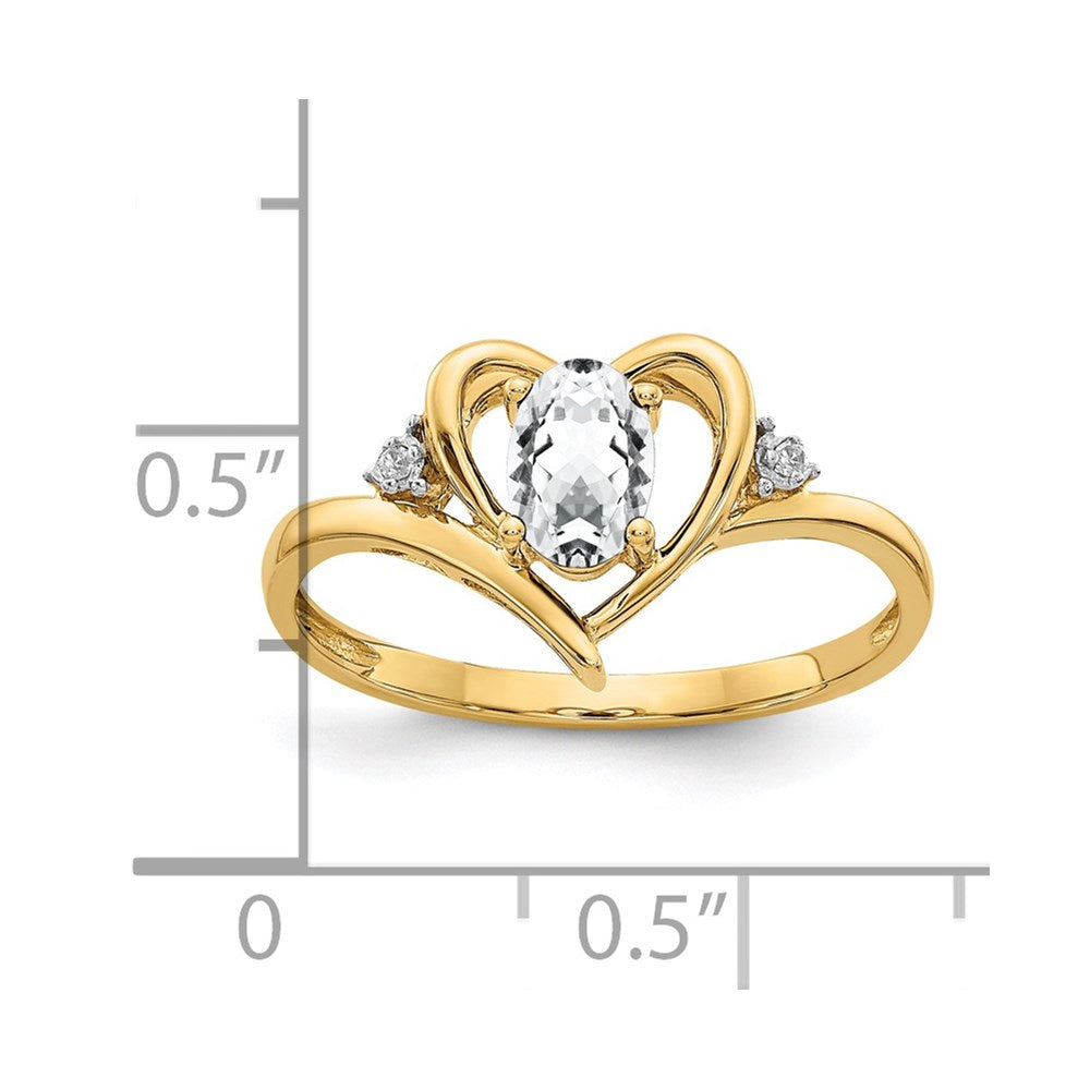 Gemstone and Diamond Heart Ring