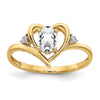 Gemstone and Diamond Heart Ring