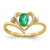Gemstone and Diamond Heart Ring