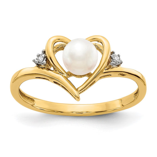 Gemstone and Diamond Heart Ring