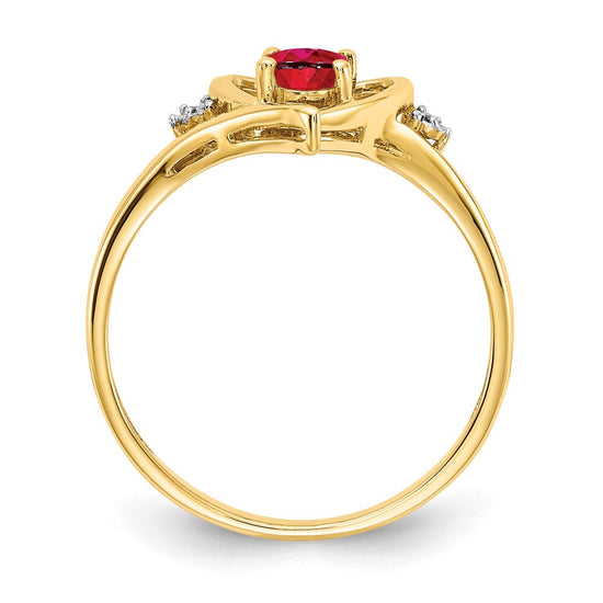 Gemstone and Diamond Heart Ring
