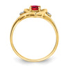 Gemstone and Diamond Heart Ring