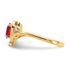 Gemstone and Diamond Heart Ring