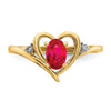 Gemstone and Diamond Heart Ring