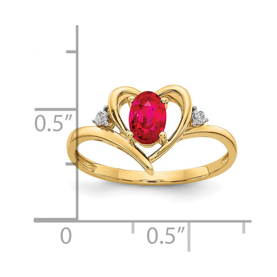 Gemstone and Diamond Heart Ring