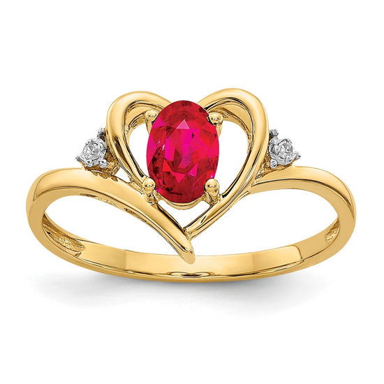 Gemstone and Diamond Heart Ring