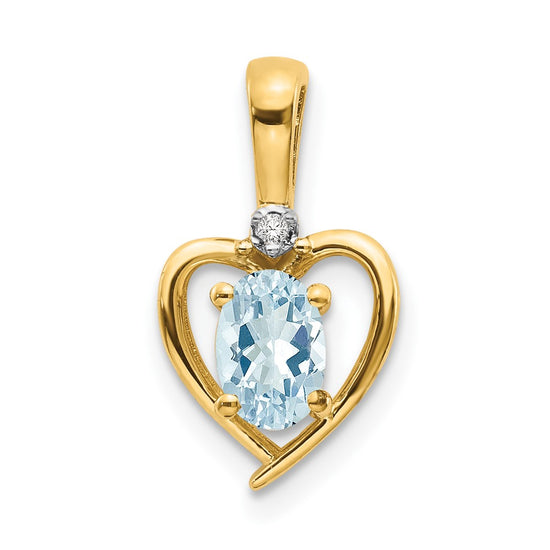 Gemstone & Diamond Heart Pendants
