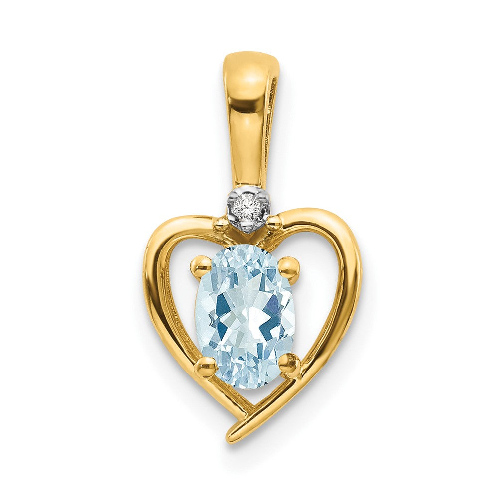 Gemstone & Diamond Heart Pendants