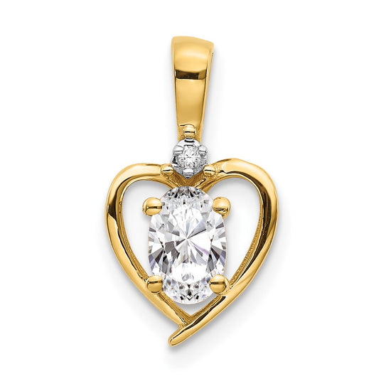 Gemstone & Diamond Heart Pendants