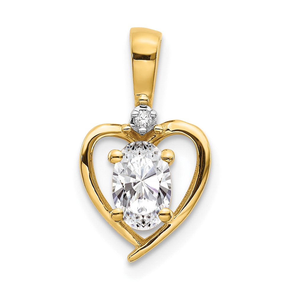Gemstone & Diamond Heart Pendants