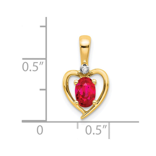Gemstone & Diamond Heart Pendants
